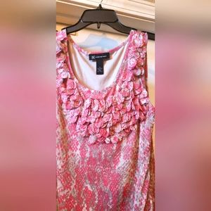 NWOT INC sleeveless top with ruffle trim, M